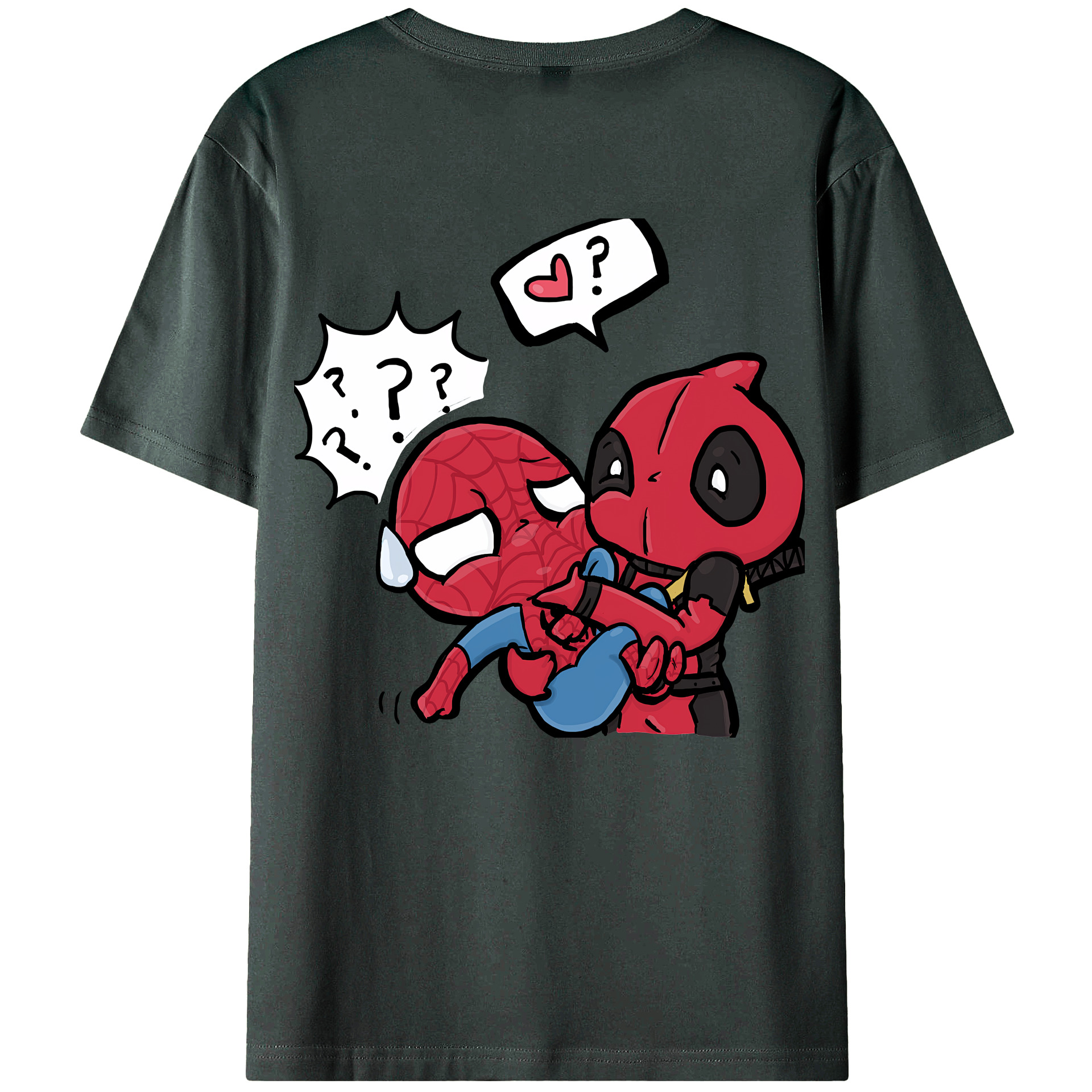 （画像用） Deadpool デッドプール 綿100％ メンズ半袖Tシャツ（バックプリント） 通気性